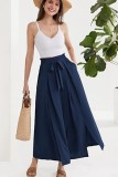 High Waisted Casual Loose Wide Leg Skirt Pants