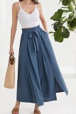 High Waisted Casual Loose Wide Leg Skirt Pants