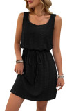 Square Neck Hollow Out Sleeveless Dress