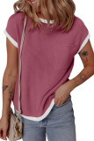 Casual Round Neck Knitted Pocket T-Shirt