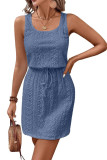 Square Neck Hollow Out Sleeveless Dress