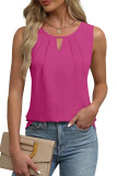 Solid Color Round Neck Sleeveless T-Shirt