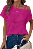 Versatile Off Shoulder Knitted Short Sleeved Shirt
