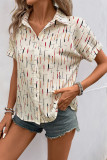 Summer Lapel Printed Short Sleeve Shirt