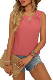 Solid Color Round Neck Sleeveless T-Shirt