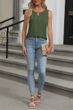 Solid Color Round Neck Sleeveless T-Shirt