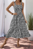 Floral Print Sleeveless Backless Dress