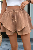 Lotus Leaf Edge Texture Layered Wide Leg Shorts