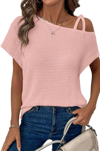 Versatile Off Shoulder Knitted Short Sleeved Shirt