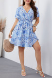 Large Size Summer Printed Short Sleeved Dress