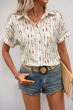 Summer Lapel Printed Short Sleeve Shirt