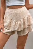 Summer Casual Ruffled Layered Wide Leg Shorts