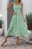 Floral Print Sleeveless Backless Dress