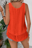 Sleeveless Double Layer Cake Tail T-Shirt