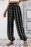 Grid wide leg lantern pants casual pants