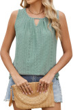 Round Neck Hollow Pleated Vest Sleeveless T-Shirt