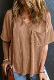 Pocket Short Sleeved V-Neck Shirt