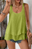 Sleeveless Double Layer Cake Tail T-Shirt