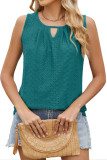 Round Neck Hollow Pleated Vest Sleeveless T-Shirt