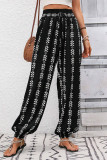 Grid wide leg lantern pants casual pants