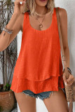 Sleeveless Double Layer Cake Tail T-Shirt