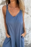 V Neck Loose Fit Wide Leg Jumpsuit