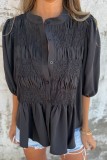 Button Up Puff Sleeve Shirts
