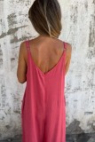 V Neck Loose Fit Wide Leg Jumpsuit