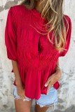 Button Up Puff Sleeve Shirts