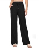 Linen High Waisted Loose Wide Leg Pants