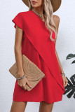 Fake Two Slanted Shoulder Sleeveless Dresses