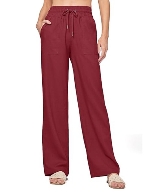 Linen High Waisted Loose Wide Leg Pants