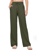 Linen High Waisted Loose Wide Leg Pants