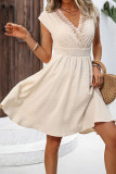 Hollow V-Neck Sleeveless Vacation Style Dress