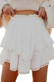 Bohemian High-Waisted Pleated Layered Miniskirt