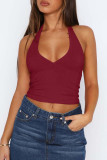 Sexy V-Neck Slim-Fit Backless Camisole Vest