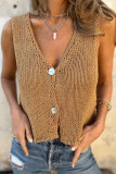 Summer Single-Breasted Knitted Cardigan Vest