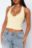 Sexy V-Neck Slim-Fit Backless Camisole Vest
