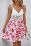 Sleeveless Lace Lotus Leaf Sling Dress