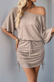 Casual Short-Sleeved Off-Shoulder Dress