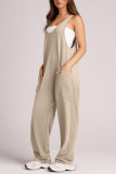 Casual Solid Color Sleeveless Camisole Jumpsuit