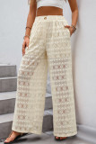High-Waisted Sheer Casual Elastic Wide-Leg Pants