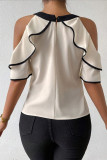 Bow Tie Collar Double Layer Short Sleeve Shirt