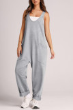 Casual Solid Color Sleeveless Camisole Jumpsuit