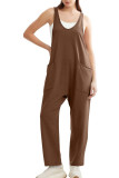 Casual Solid Color Sleeveless Camisole Jumpsuit