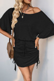 Casual Short-Sleeved Off-Shoulder Dress
