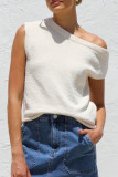 Summer Knitted Sleeveless Solid Color Sweater