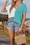 V-Neck Short Sleeve Loose Casual Plus Size T-Shirt