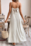 Solid Color Cotton Linen Sleeveless Suspender Dress