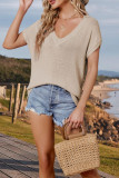 V-Neck Short Sleeve Loose Casual Plus Size T-Shirt